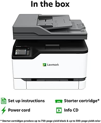 Lexmark MC3224i All-in-One štampač u boji, mali štampač sa faksom u oblaku ugrađen u Ethernet & amp; automatsko štampanje sa 2 strane