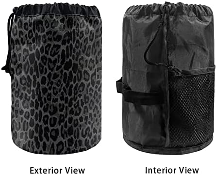 Poceacles Leopard Torp za šminke za žene za žene, sklopivi prijenosni putni kozmetički kose, toaletni kašični torbe Organizator Skladišni džep, crni