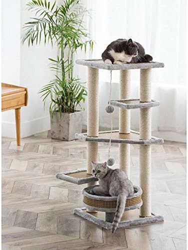 MOOLO Cat Trees okvir za penjanje za mačke, kratka plišana tkanina sisal Cat Tree Tower otporna na habanje i ogrebotine A01 kreveti za mačke