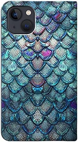 RW3809 mermaid fish Scale PU Koža Flip Case Cover za iPhone 13