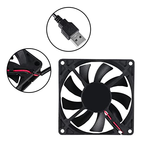 UMLIFE 2kom DC 80mm 5V USB Fan 3D štampač 80x80x15 5V USB ventilator za hlađenje bez četkica za 3d štampač PC CPU računar Fan Cooler