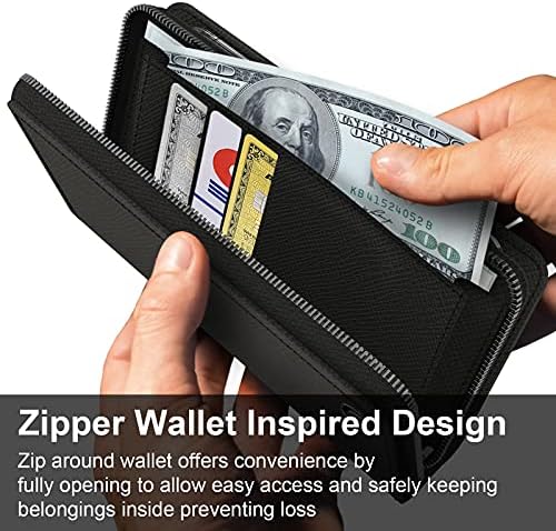 JUST4YOU iPhone SE 2020 futrola, futrola za novčanik s zatvaračem za iPhone 7/8 sa držačem za kaiševe Premium PU kožna Flip Cover
