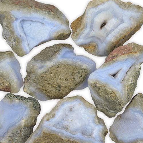 Hipnotic Gems Materijali: 18 lb Bulk Gruba glacijalna plava čipka Agate kamenje iz Namibije - sirovi prirodni kristali i stijene za kabine, lapidary, prevrtanje, poliranje, Wicca i Reiki