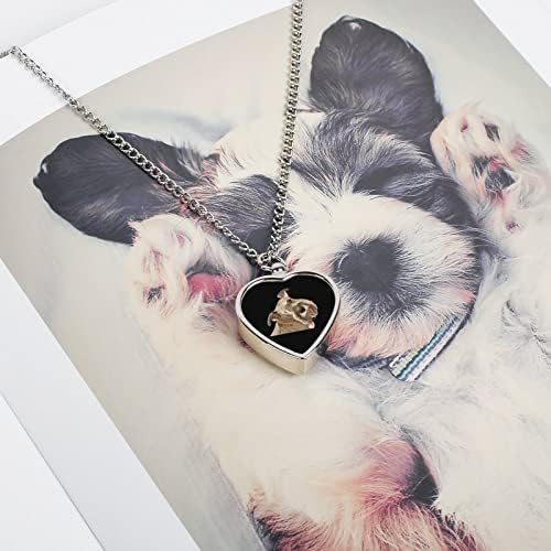 Šnaucer pas urna za kućne ljubimce ogrlica kremiranje srce privjesak spomen uspomena nakit za pse mačke pepeo žene