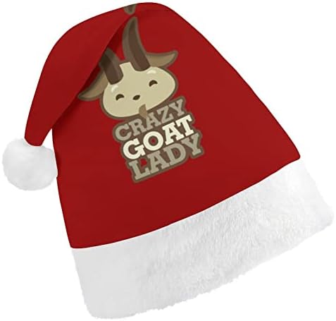 Luda koza dama pliš Božić šešir Naughty i lijepo Santa kape sa pliš obodom i Comfort Liner Božić ukras