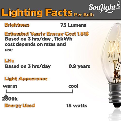 Salt Rock lampa sijalica 15 Watt zamjena sijalice za Himalayan Sol lampe & korpe, lusteri, svijeća & vosak grijači, noćna svjetla.