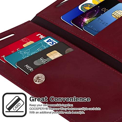 Gospery Mansoor novčanik za Samsung Galaxy Note 10 dvostrani držač kartice preklopni poklopac-vino