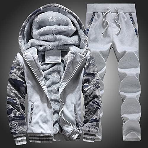 Muški zimski set plus veličina kamuflažne jakne hlače zadebljana plus baršunast topli džemper kobaltni odijelo muns