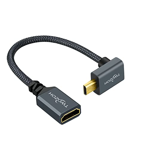 Micro HDMI u kutma s dva kilometra u HDMI adapter kabl, najlonska pletenica za 90 ° diplomirala Micro HDMI muško za HDMI ženski kablovski
