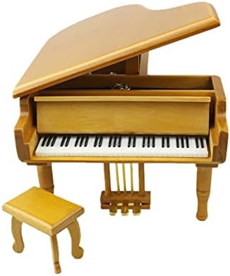 ZGJHFF WOOD GRAND jednom na decembarsku muzičku kutiju u obliku klavira sa malih stolica kreativni poklon za rođendan za Valentinovo