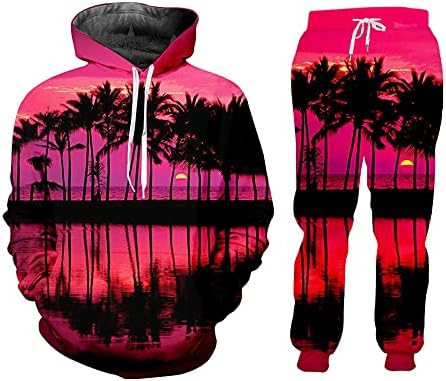 Muška sportska odjeća 3D Pink Set večera Unisex Hoodie Streetwear