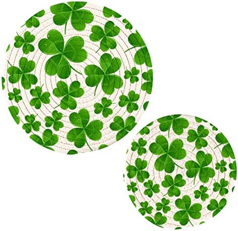 St. Patrick's Shamrocks Trivets za vruće posuđe Držači nosača od 2 komada vruće jastučiće za kuhinjske toplotne toplote otporne na