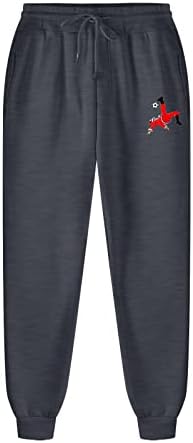 Duks za muškarce Ležerne prilike za božićni print čipke kanta za elastične sportske hlače pantalone