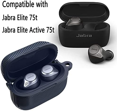 SKTDWEI kompatibilan sa Jabra Elite 75T / Elite Active 75T prednji prednji LED vidljivi TPU VOJNA HARD SHELT zaštitna poklopac kože