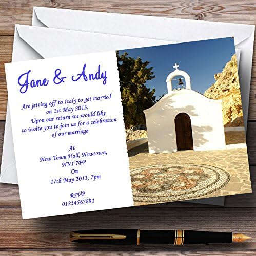 St Pauls Lindos Rhodes Personalizirane pozivnice za vjenčanje