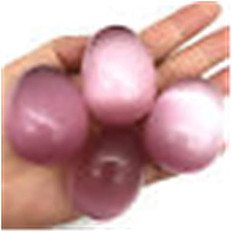 Seewoode AG216 4pcs Mješanac mačji kamen kamena kamena u obliku jaje uzorak od jajeta draguljastog kamena zacjeljivanja Reiki prirodno kamenje i mineralni poklon (boja: 5