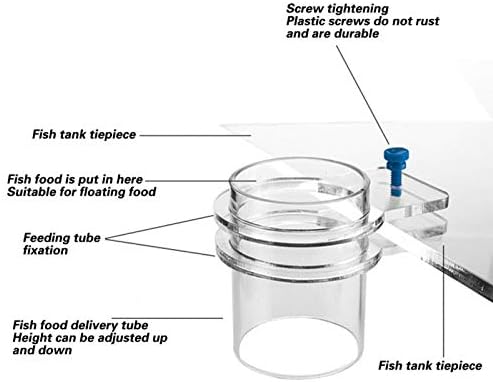 Salutuya Podesivi prozirni akrilni hranilica za akril, izdržljiv akvarijski ulagač za ribu, riblje spremne kraljice za hranjenje kruga za hranjenje krug za ribu, za riblje rezervoar sa tipa