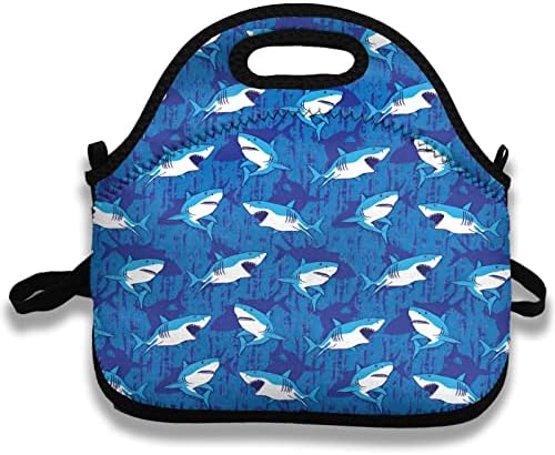 Slatke Cartoon Sharks torbe za ručak za dječake nepropusna izolovana kutija za ručak sa podesivom naramenicom za višekratnu upotrebu