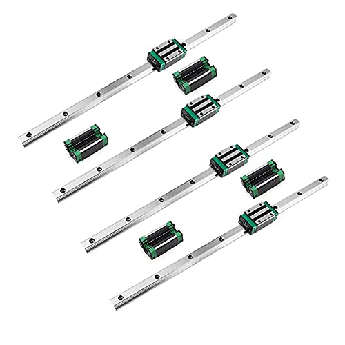 Mssoomm 15mm HGH15 CNC kvadratni Linearni komplet vodilice 4kom Hgh15-9.84 inča / 250mm +8kom Hgh15-CA kvadratni nosač kliznog bloka