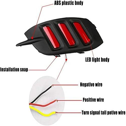 SEBLAFF crveno LED zadnje kočiono svjetlo LED reflektorske lampe za branik zamjena za Civic limuzinu -2020, funkcionišu kao repna,