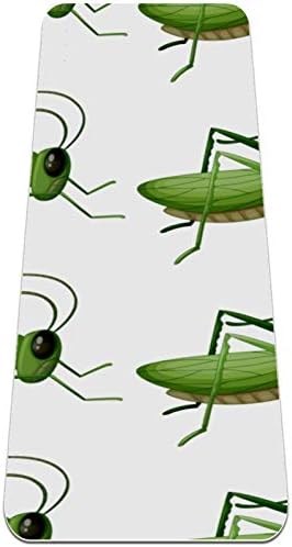 Siebzeh Cartoon Green Grasshopper Skakavac Insect Premium Thick Yoga Mat Eco Friendly Rubber Health & amp; fitnes non Slip Mat za sve vrste vježbe joge i pilatesa