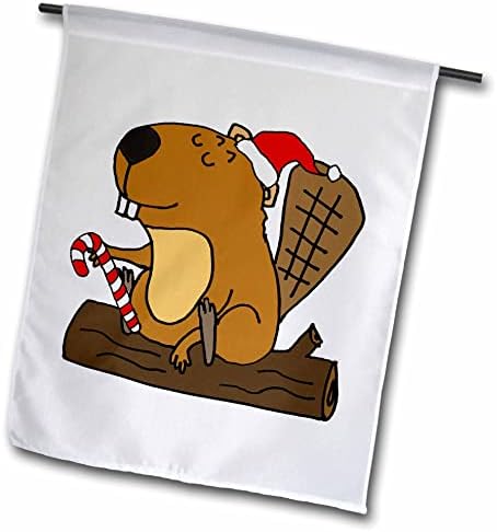 3drose slatka smiješna dabra nosi Santa šešir Božić Crtić-zastave