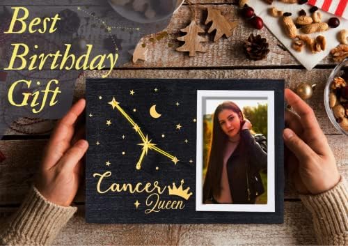 InnoBeta Cancer Zodiac pokloni za žene, Zodiac okvir za slike, drveni okvir za slike, drveni Kućni dekor, pokloni za prijatelje, djevojku,