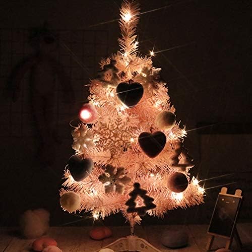 Aboofan 1 set 60cm Umjetno mini božićno drvce sa LED svijetlom ružičastom snežnicom Xmas Tree Holiday Desktop Ornament Nema baterije Nema baterije Nema baterije Nema baterije