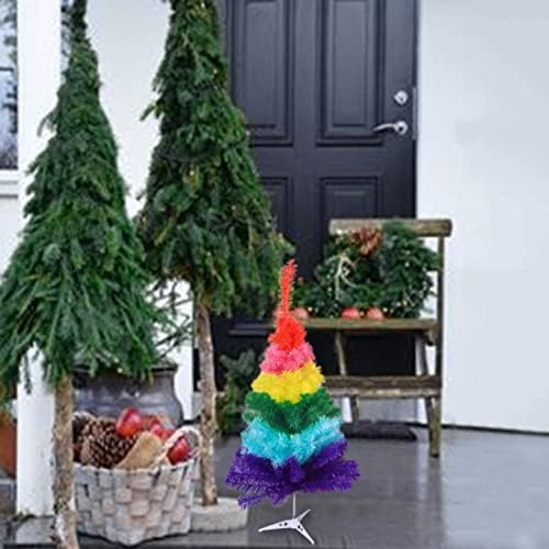 24 / 60cm mini božićno drvce, kreativni duginski mini umjetni božićni božić, savršen Xmas ukras za kućnu kancelariju, 2ft