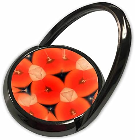 3drose slika svijetle narančaste s breskve i crnom u fraktalnoj mandali - telefonske prstenove