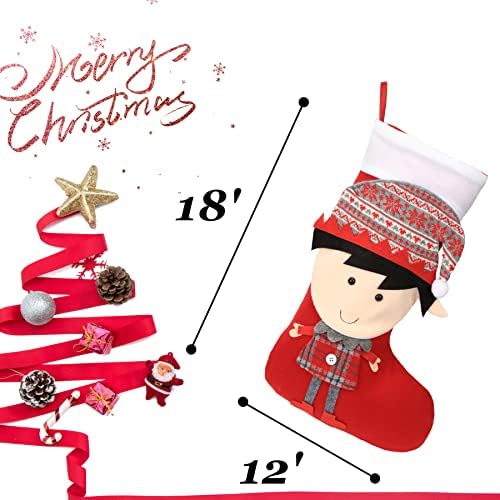 Easfan 2pcs Božićne čarape Kit Veliko 18 '' Dječji devojčice Xmas Čarape Poklon torbe za decu Kamin Viseće čarape Početna Ukrasi za