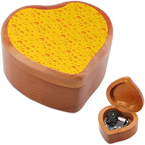 Žuto sir šumovirane muzičke kutije Vintage ugravirano srce Muzički poklon za božićno rođendan za valentinovo