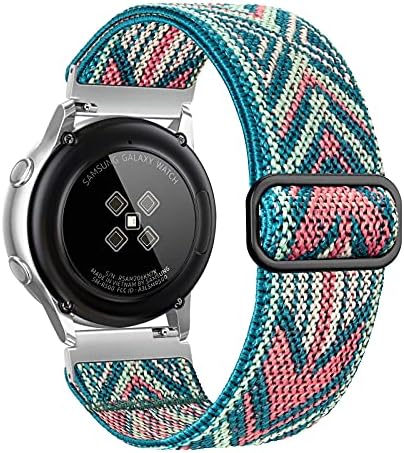 Mhunter podesivi elastični sat Kompatibilan je sa Samsung Galaxy Watch Active 2 bend 40mm 44mm / Galaxy Watch 4 40mm 44mm / Classic 42mm 46mm, 20mm Nylon Watch Band za Galaxy Greedro 3 41mm Greenarro