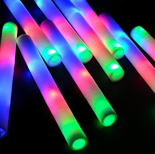 SUIGREOY 150 kom Glow Sticks Bulk-LED pjenasti štapići Glow in The Dark potrepštine za zabavu,Foam Glow Sticks for Wedding, Party, koncert, Raves, Party Favors Halloween Christmas