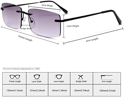 MIRYEA naočare za puno čitanje bez okvira UV zaštitne opružne šarke naočare za sunce protiv plavog svjetla čitači Za muškarce žene