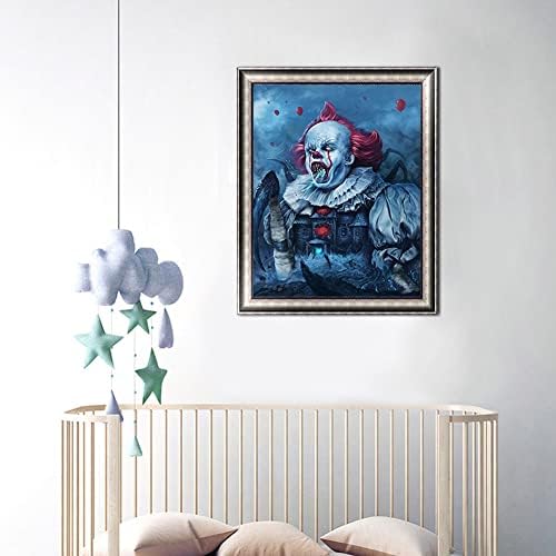 YRQFCFPL zastrašujuća boja klaun po brojevima za odrasle komplete na platnu poklone za djecu koja se lako, DIY slika po broju 12x16 inčni umjetnički zanat za kućni zidni dekor