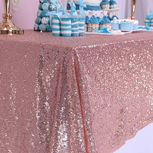 Trlyc Sequin Stolcloth Rose Gold Stolcloth Bespremljeni prekrivanje 55x55 inča za vjenčanje