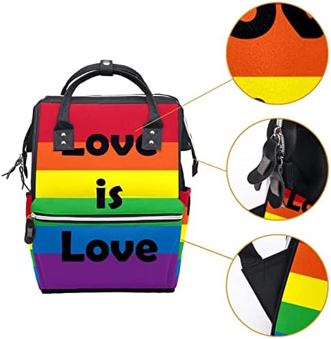 Guerotkr putnički ruksak, ruksak pelena, ruksak pelena, ljubav je love Rainbow Flag