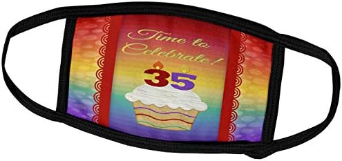 3drose dizajn za rođendan Beverly Turner Rođendan - Cupcake, broj svijeća, vrijeme, slavite 35 godina pozivnicu - maske za lice