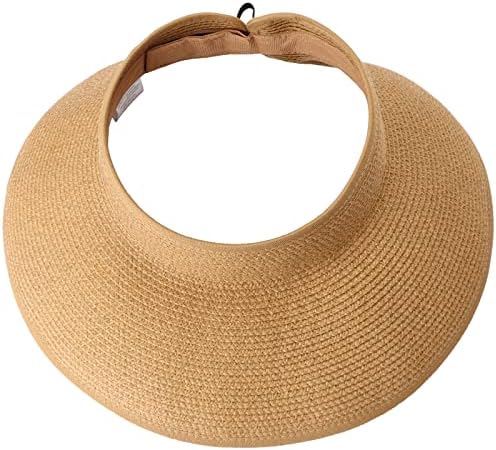 DRESHOW šeširi za plažu za žene veliki slamnati ljetni šešir sa širokim obodom Floppy sklopiva kapa za sunčanje UPF 50+