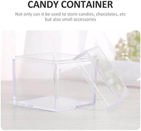Nuobesty akrilska kutija 36pcs Clear akril plastična kvadratna kocka prozirna akrilna kocka sa poklopcem prozirne kutije za odlaganje