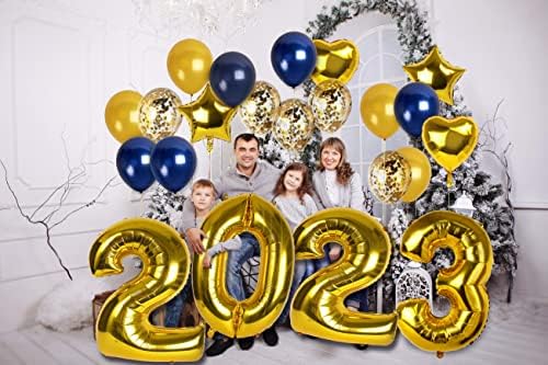 Blago mirovanje i zlato 2023 baloni - Gold & Blue 2023 Novogodišnje ukrase - Novogodišnje dobara za zabavu 2023 - Nove godine baloni - baloni za diplomiranje - Diplomski dekor 2023