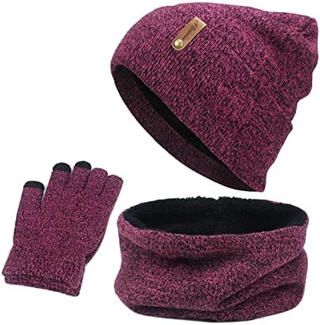 3 pakovanja zimske tople kape za šal rukavice za rukavice za žene muškarci Slouchy Vjetrootporne biciklističke bejzbol kape za odrasle