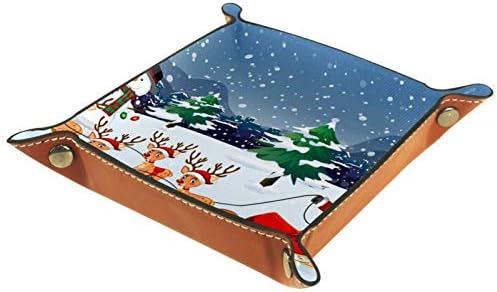 Lyetny Božić Santa Jahanje Skladište za skladištenje ladice Organizator BESPLADID CADDY Desktop ladica Promjena ključeva novčanik