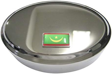 Tanka obrubljena Islamska Republika Mauritanija zastava OVAL TRINKET nakit