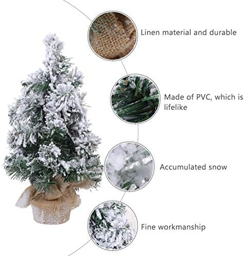 Fomiyes umjetni mini božićni stablo snijeg panolo od radne površine s burlap bazom Mini božićno uređenje za odmor za odmor kućni ukras