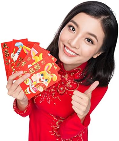 Didiseaon Cash koverte koverte za djecu novčanik lunarne godine Zec 2023 Lucky Money paketi Zodiac Rabbit Hong Bao Spring Festival pogledajte nove godine novac torbice 60kom novac koverte djecu novčanik