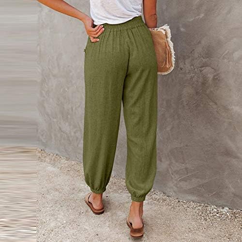 ZDFER ženske ležerne labave elastične struke Solid pantalone plus veličina modnih pantalona za crtanje atletski jogeri sa džepom