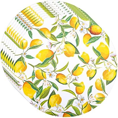 50 komada limunski papir za papir za jednokratnu upotrebu papira za jednokratnu upotrebu MATS Tropički limun voće cvijet stol za stol za večeru za večeru ljetni ukras za zabavu