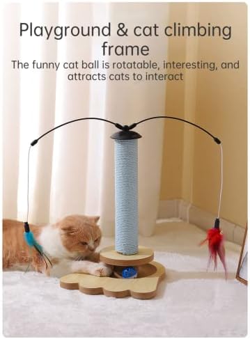 SSDHUA malo igralište kula od mačjeg drveta sa zabavnom Mačjom loptom igračka za igru mačke interaktivni okvir za penjanje za mačke
